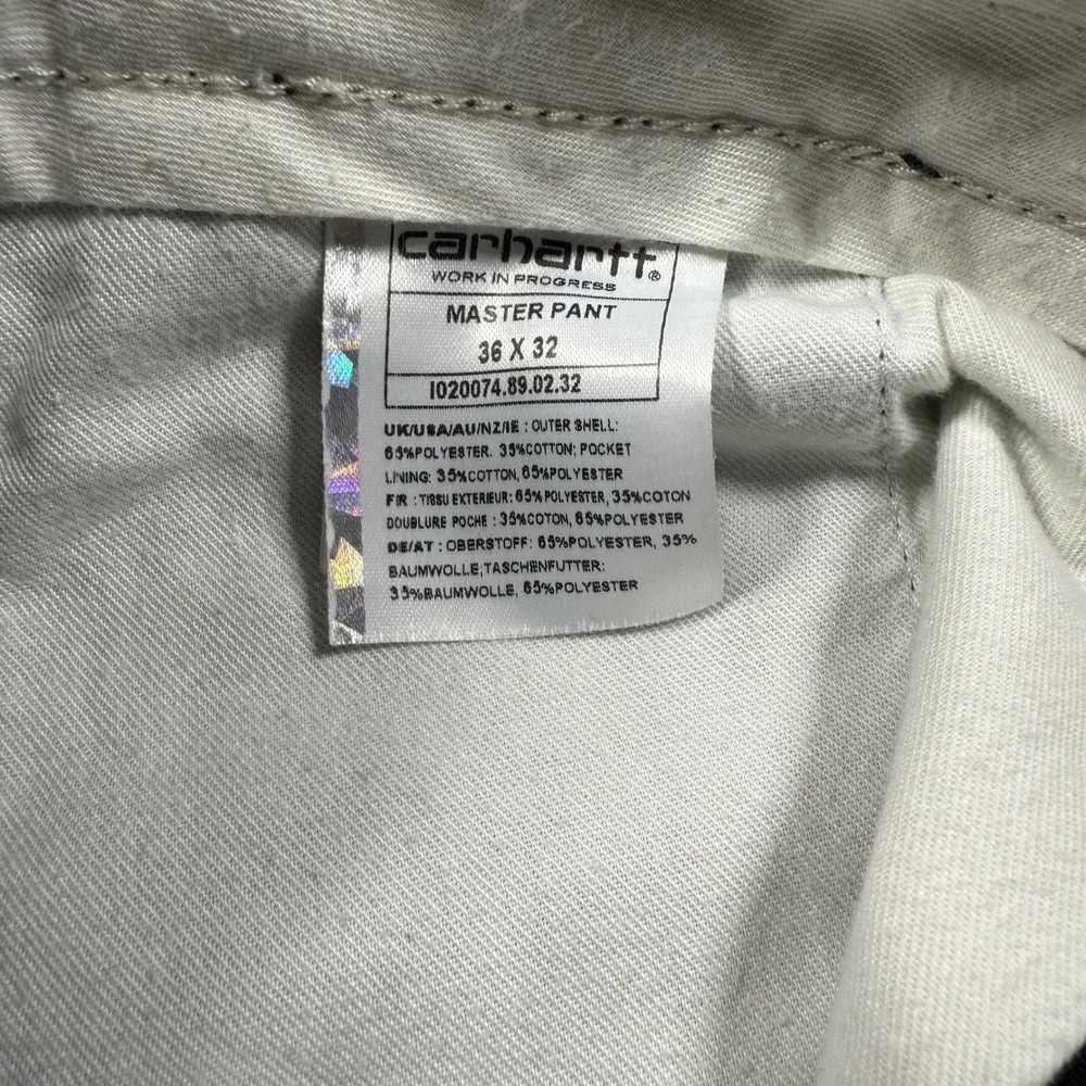 Carhartt WIP Mens Master Pant Black Twill Workwear Trousers 36x32